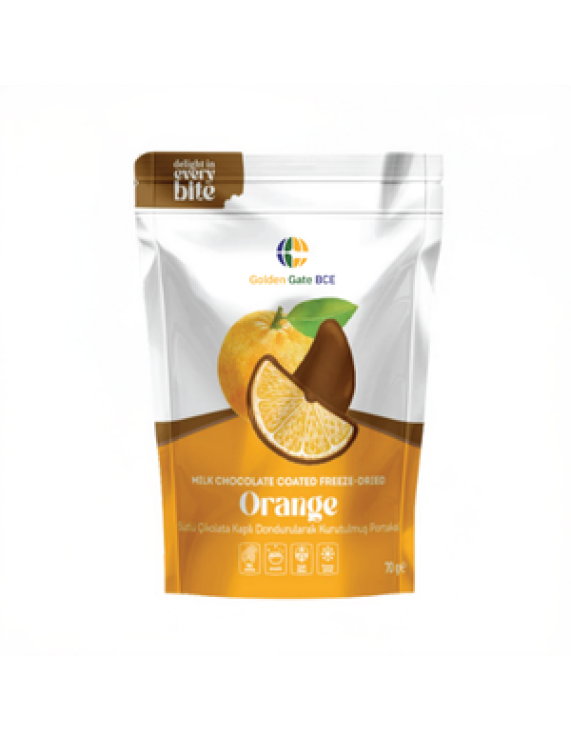 MILK CHOCOLATE COATED FREEZE DRIED ORANGE