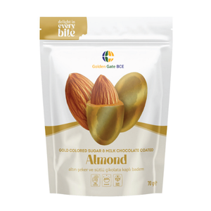 GOLD-COATED CHOCOLATE ALMOND DRAGEE