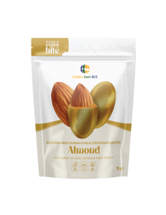 GOLD-COATED CHOCOLATE ALMOND DRAGEE
