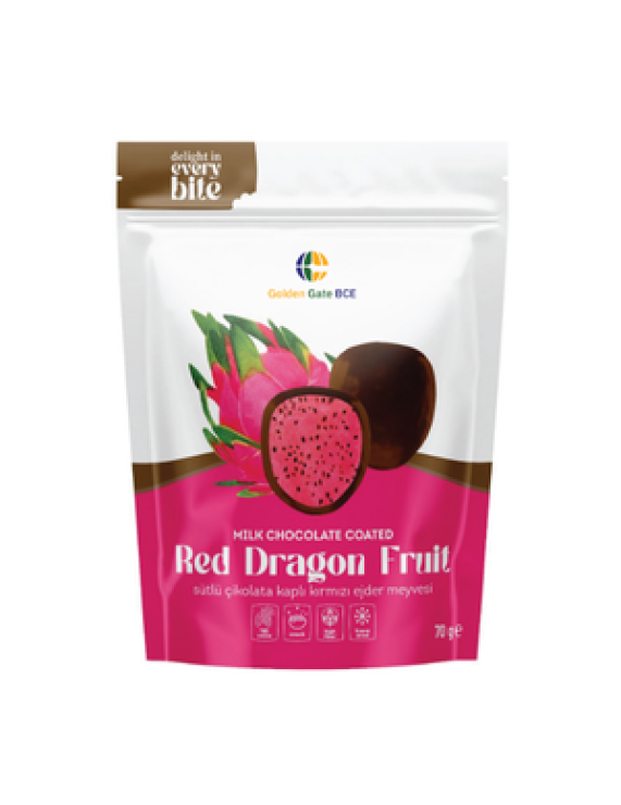 MILK CHOCOLATE COATED FREEZE DRIED RED DRAGON FRUIT